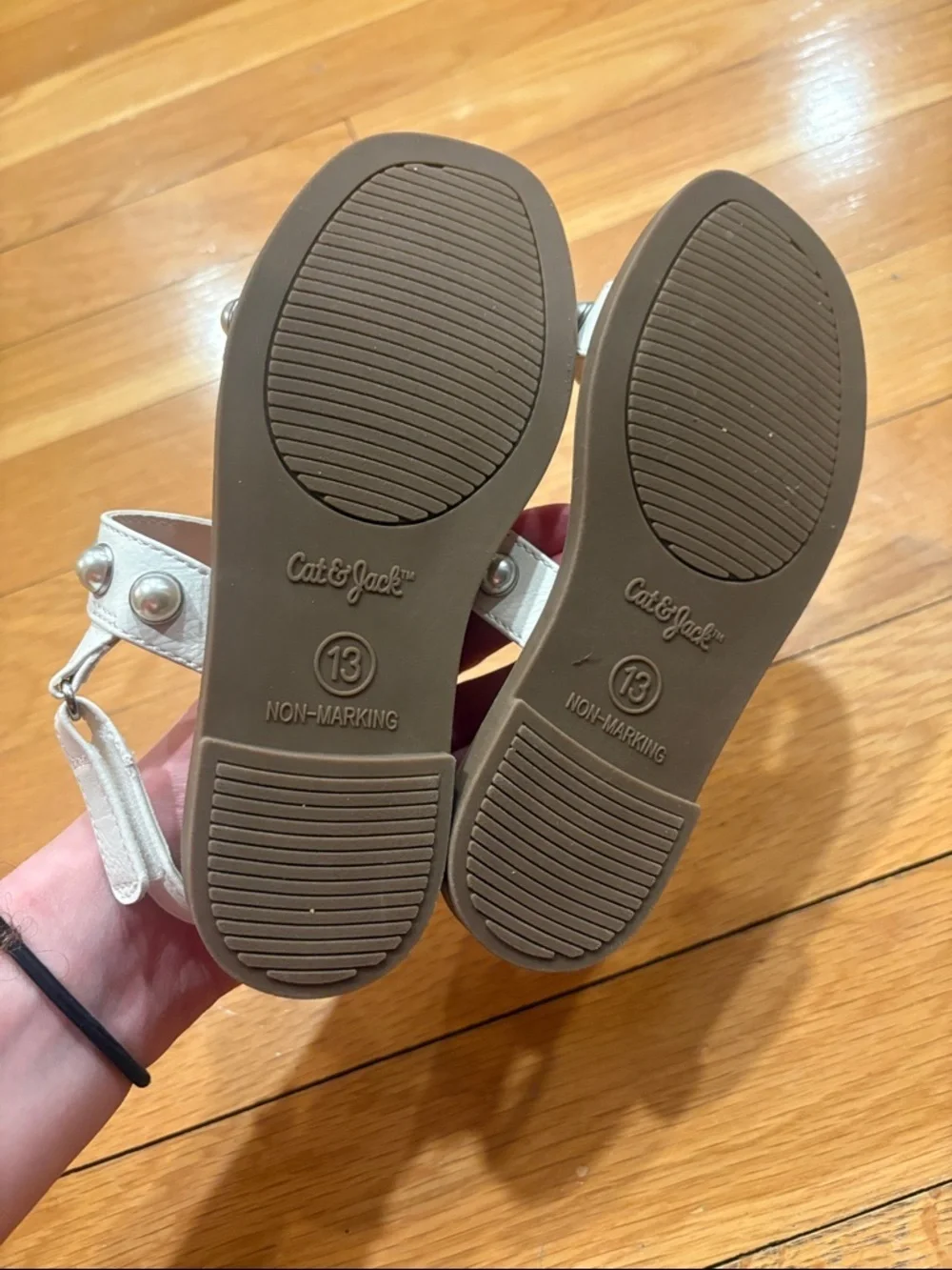 Cat & Jack White Studded Girls Sandals